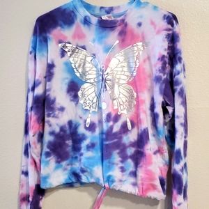 Tie die butterfly sweatshirt New Medium excellent condition